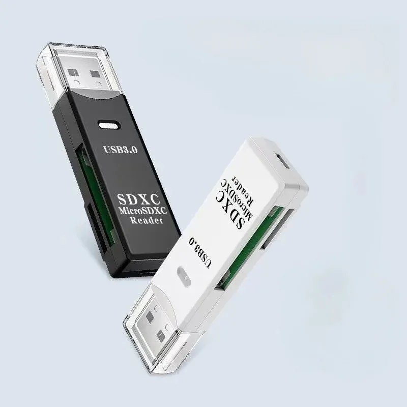2024 2 i 1 kortläsare USB 3.0 Micro SD TF Card Memory Reader High Speed ​​Multi-kort författare Adapter Flash Drive Laptop Accessories Säkert,