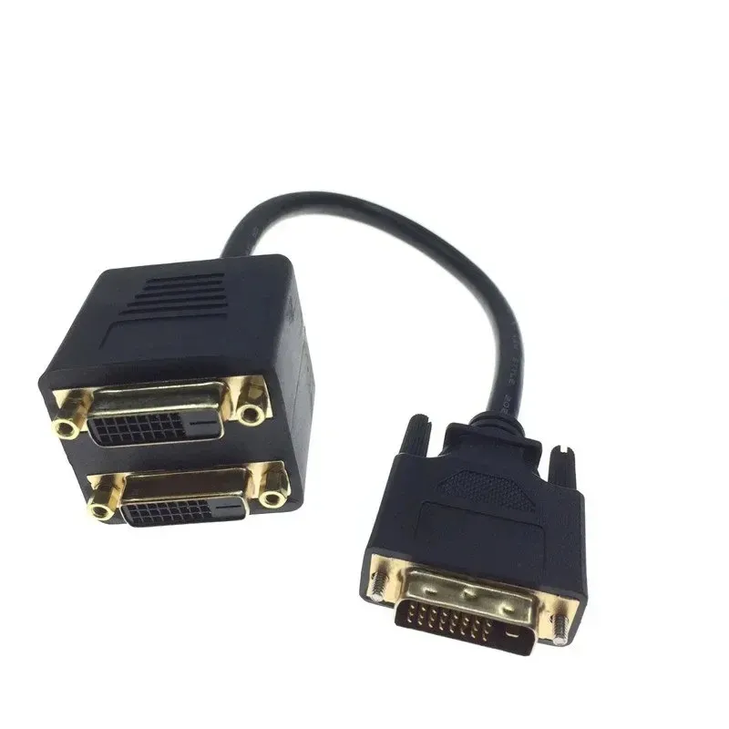 1x2 DVI Splitter Adapter Cable 1-DVI Male to DVI24+1 Female 24K Gold Connector for HD1080P HDTV Projector PC PCEPTOP