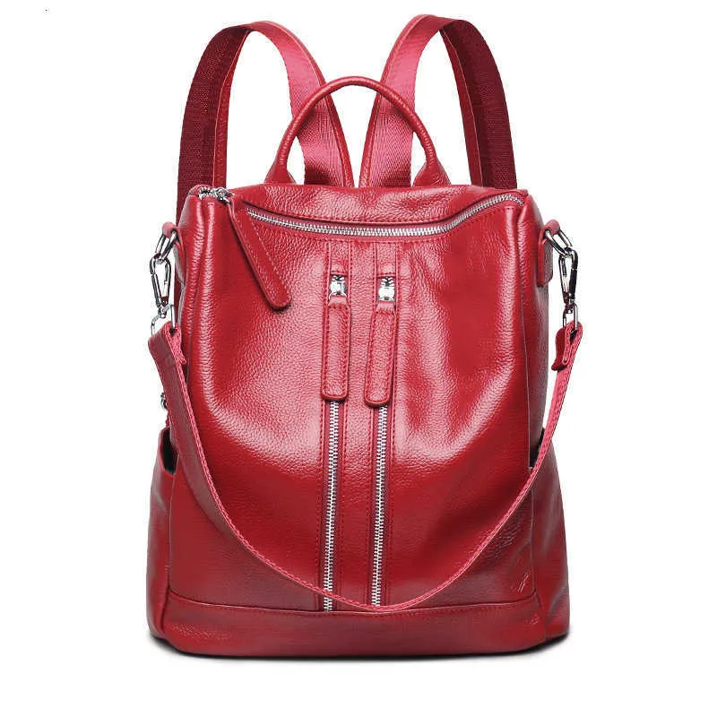 Leather Genuine Backpack Volume 2024 Travel Womens Bag Oxford Spinning Large Capacity Casual Versatile Korean Version