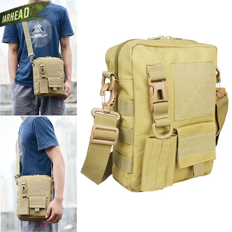 Caseples de porte extérieur sac militaire tactique molle messager sac à bandoulière mâle étanche de randonnée de pêche de pêche camouflage single sac à main