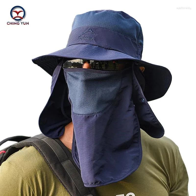 Basker ching yun 2024 män och kvinnors fiskare hatt sol ansikte som täcker utomhusfiske bergsklättringsskydd