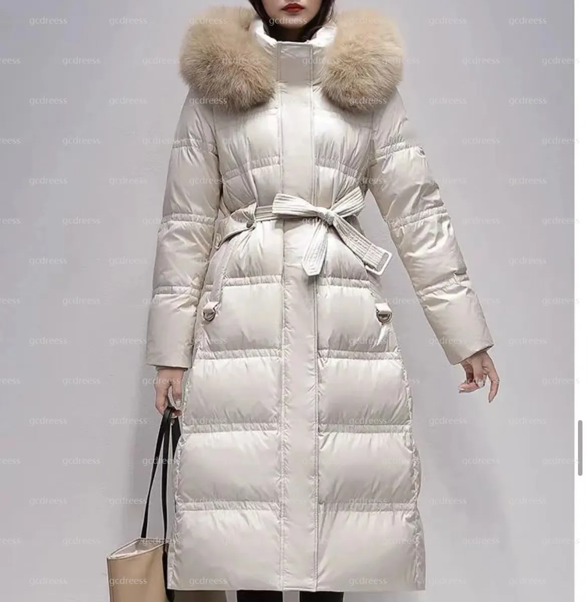 Designer Puffer Long Down Jacket For Women Luxury Winter