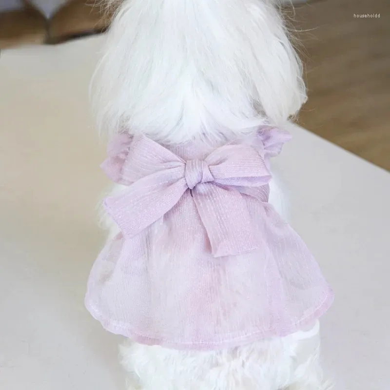 Vestido de vestuário de vestido de pet princesa para cachorro saia de camisa borda