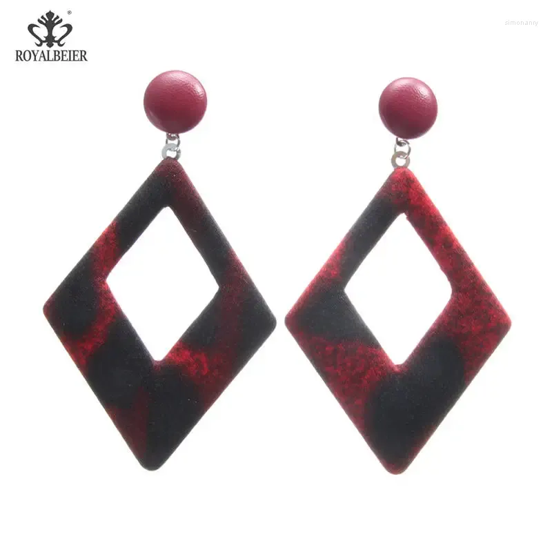 Dangle Earrings Rhombic Drop Bohemian Ethnic Style Geometric Square Jewelryプリントコットンペンダントファッションアクセサリー