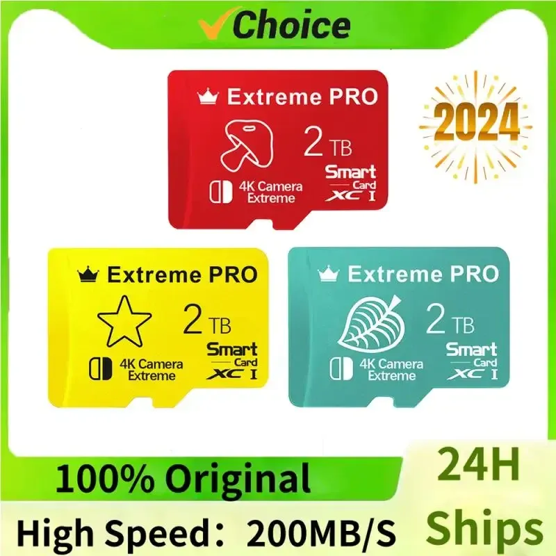 Carte ad alta capacità 2 TB Micro TF/SD Mini SD Mini SD 128GB 256GB Classe 10 Scheda di memoria 4K Scheda flash TF 512 GB per Nintendo Switch Telefono