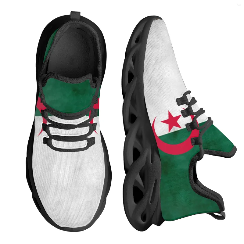Chaussures décontractées Instantarts drapeau de la conception de l'Algérie des femmes plates à lacets de mode à lacets de mode wlaking femelle plage de plage zapatos