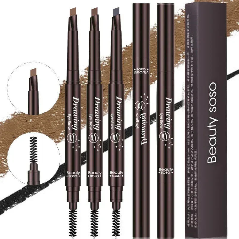 Enhancers Double Ended Eyebrow Pencil Waterproof Long Lasting Eyebrow Enhancers Eye Makeup Cosmetic Tools with Brush Brow Extension Pencil