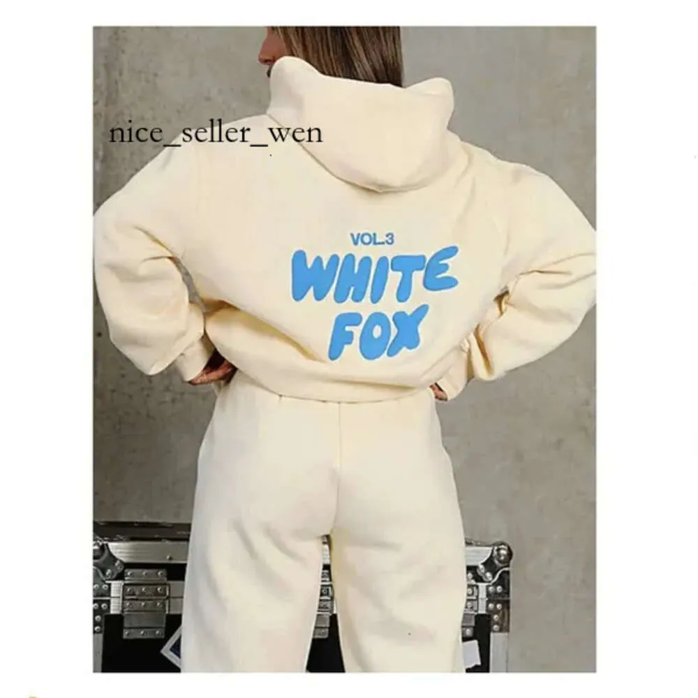 White Foxx Hoodie Top Quality 1: 1 WF Hoodies Designer For Women Men Set Femme deux 2 pièces Femmes Vêtements Vêtements Sporty Pullover Tracksuis Off Whiteshoes Hoodiesuit 617