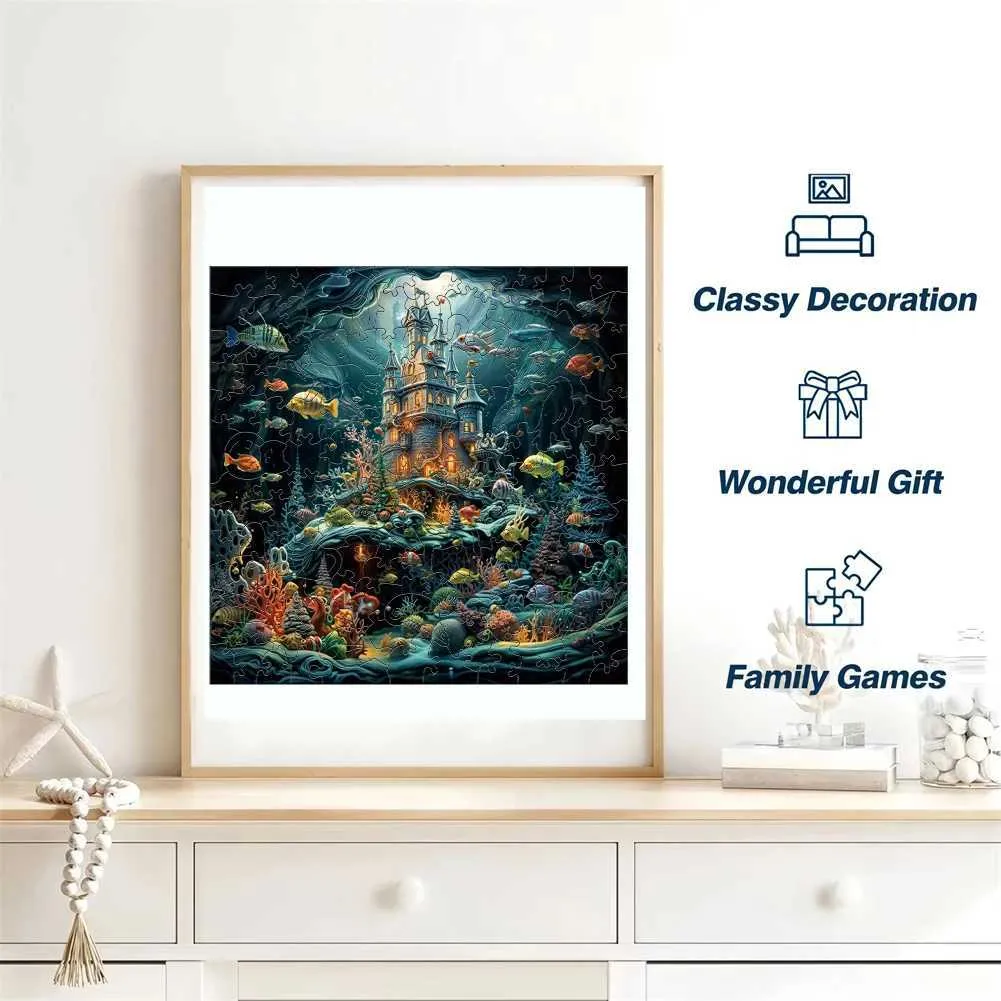 3D Puzzles Ocean World World Wooden Puzzle Diy Crafts Jigsaw for Kids Adults Wood Toys Family Interactive Game Hell Dificuldade Brain Trainer 240419