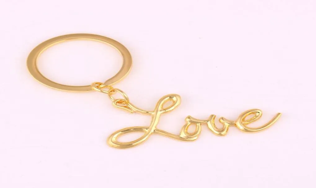 Letter Love KeyChain Friend Gift Key Chain Ring Bag Charm smycken Pendant Fashion Keyring Key Chain Accessories Gold Color 5PCSLO5818862