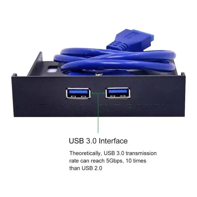 new 2024 USB 30 Front Panel Hub Expansion Bay Adapter for PC Desktop 35 Inch Floppy Bay Plastic Bracket with 2 Port 20 Pin Slotfor PC for