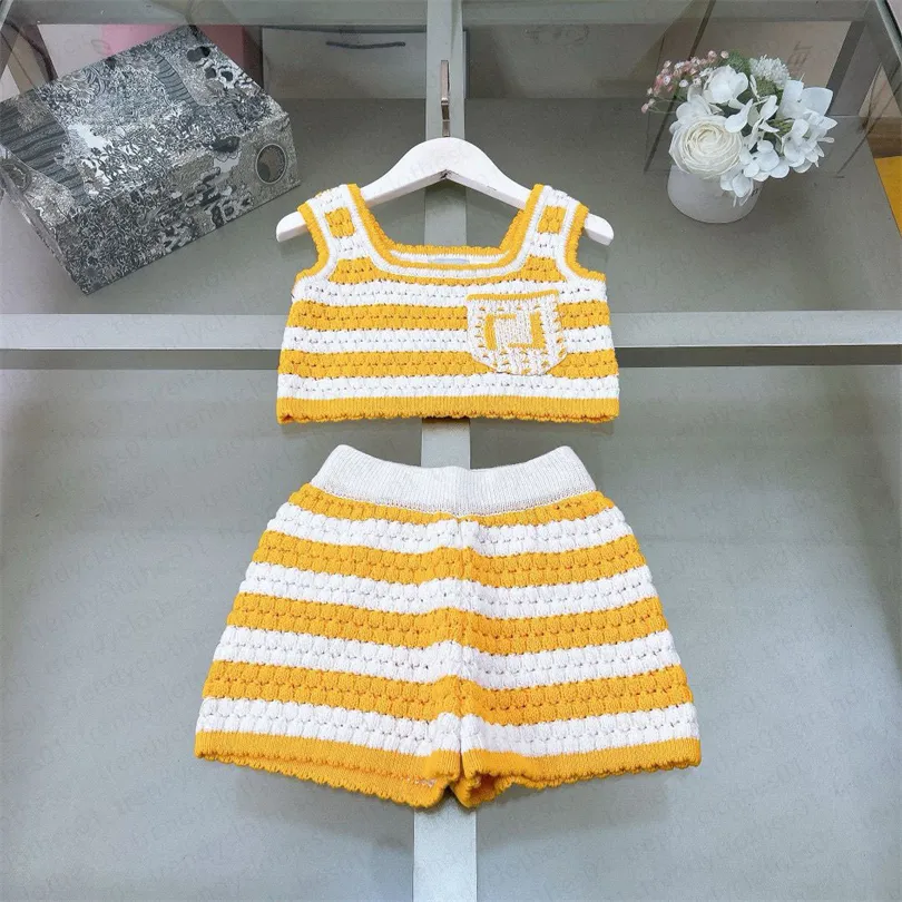 Fashion Kids girls crochet knitting two pcs skirts sets designer knitted summer autumn soft outfits childrens baby babies clothes