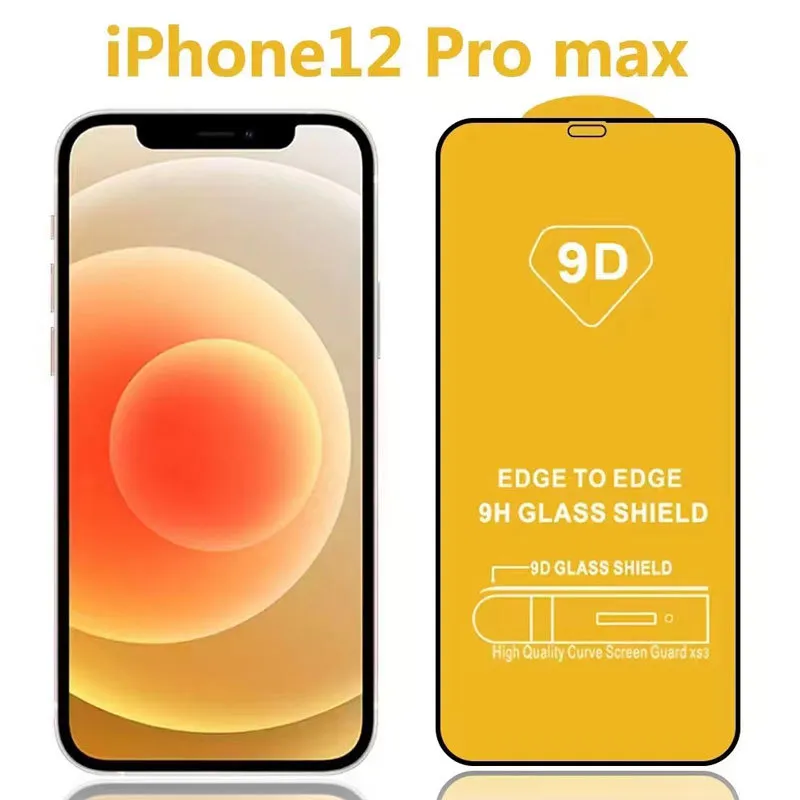 10pcs de alta qualidade 9D Protetor de tela transparente para iPhone 15Pro 15Promax 15 14 XS Max 14Promax Edge de vidro temperado Filme para iPhone 13 x 12 11 Pro Max XR