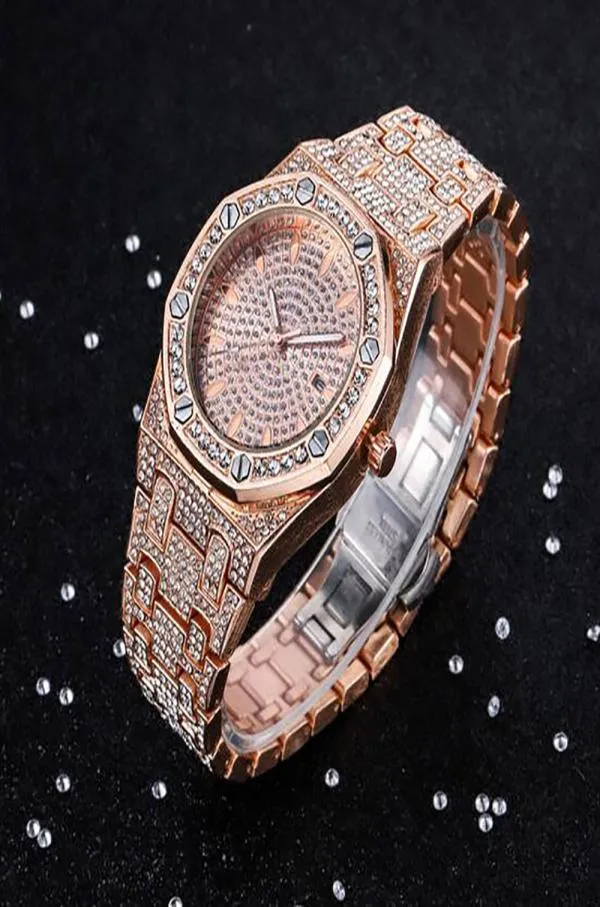 Gypsophila Diamond Watch Automatic Movement Waterproof Watch Man Simple Full Iced Out CZ Watch6234208