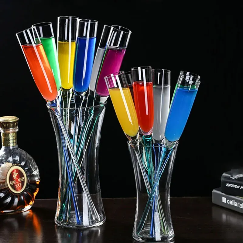 6pc 120/150 ml colorato con champagne in vetro creativo flauto galubile bicchiere da cocktail Crystal Crystal Crazino con bevande per feste bar di base