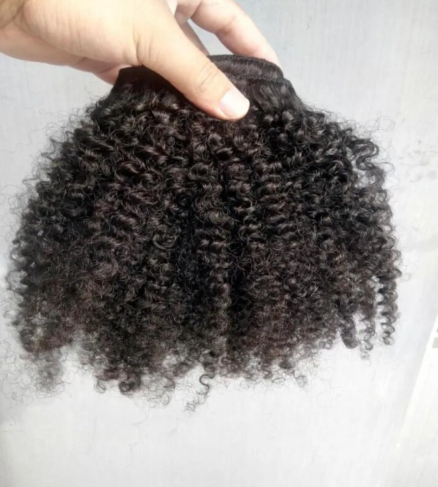 Новый бразильский человеческий кудрявый утечка в утечке волос в наращивании человеческих волос необработанный натуральный черный коричневый цвет 9pcsset afro Kinky curl6447836