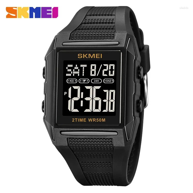 Нарученные часы Skmei Square Men Digital Electronic Watch Men's Sports Watches for Man Водонепроницаемые будильные часы. Начатые часы.