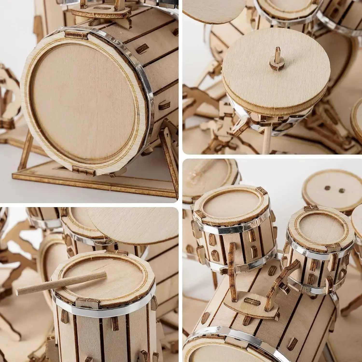 Puzzle 3d robotime gambo robotime in legno puzzle assemblaggio di strumenti musicali 3d sassofono kit tamburo regamano giocattolo violoncello 240419