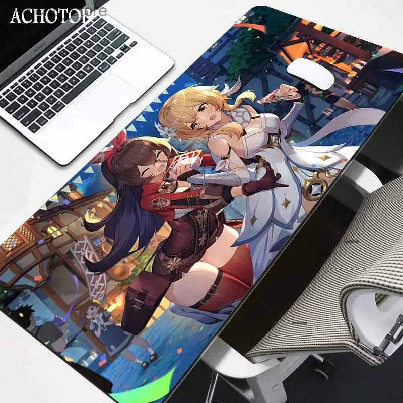 Muisblokken Pols Rests Genshin Impact Mouse Pad 90x40cm Anime XXL Gaming Padmouse Gamer Laptop Keyboard Anime Mouse Mats voor het spelen van game CSGO Y240419