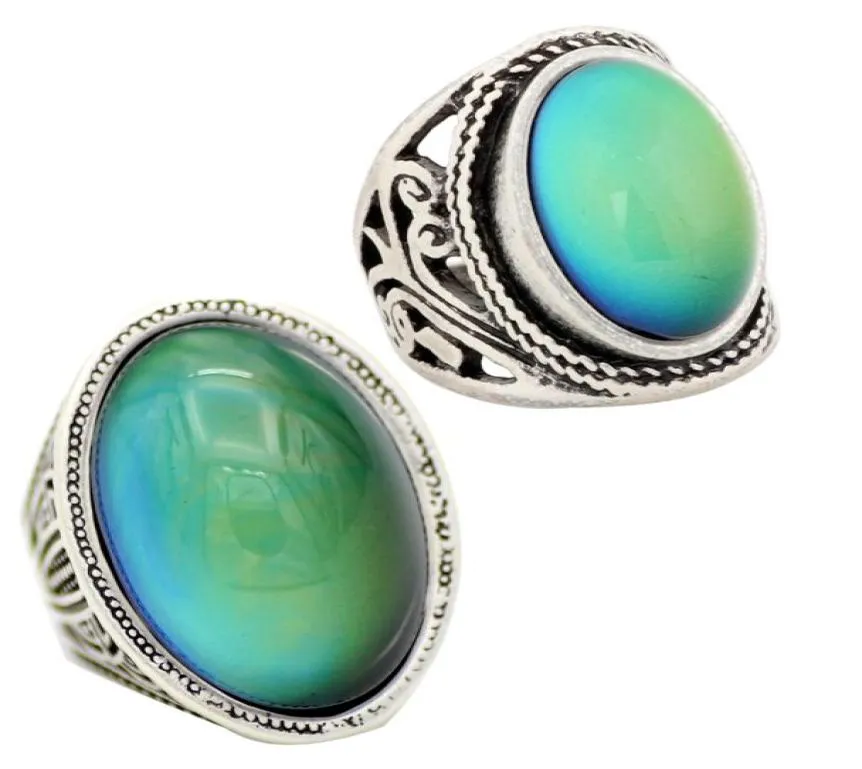 Fashion Temperature Contral Color Change Alloy Mood Stone Ring for Women US Size 7894964820