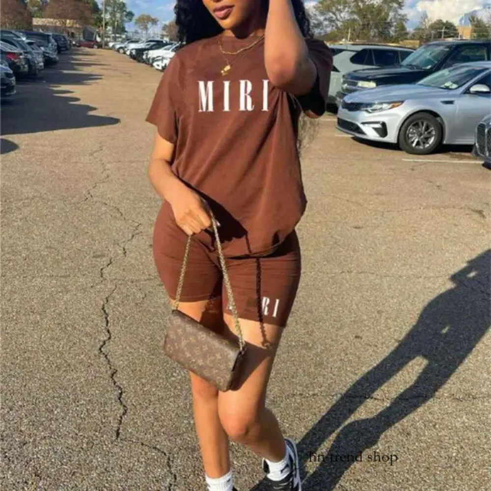 Womens Clothing Designer Tracksuit 2024 Casual Fashion Female Printed Round Neck Short Sleeve Shorts Two Piece Set Plus Size 3xl 4xl 748