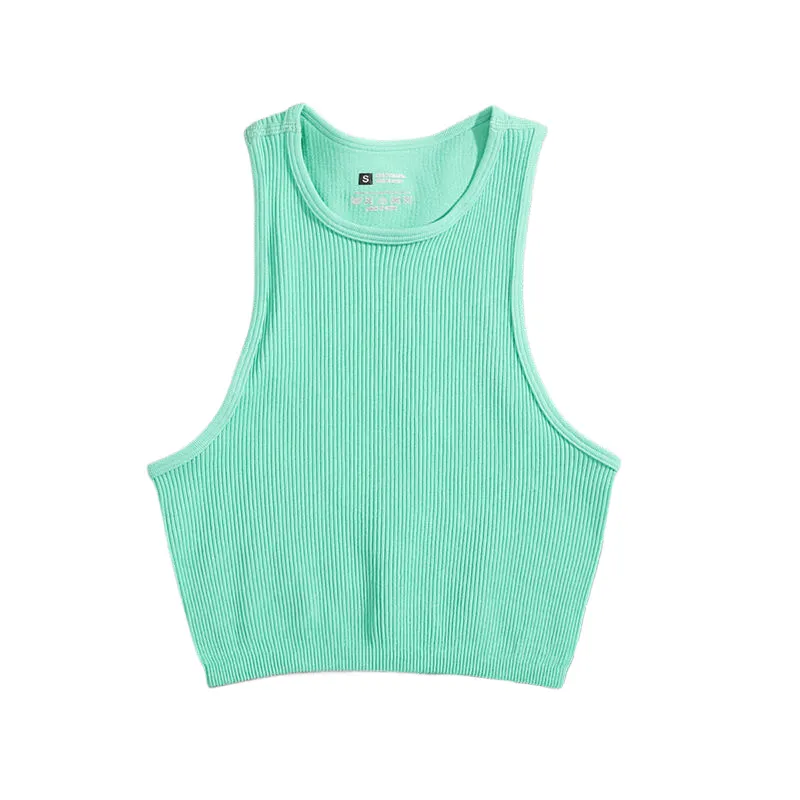 Women U Yoga Bra Align Tank Outfit Summer Sexy T Shirt Solid Crop Tops Sleeveless Fashion Vest Seamless Ribbed Airbrush Real Goddess TankEspresso private brand 12999