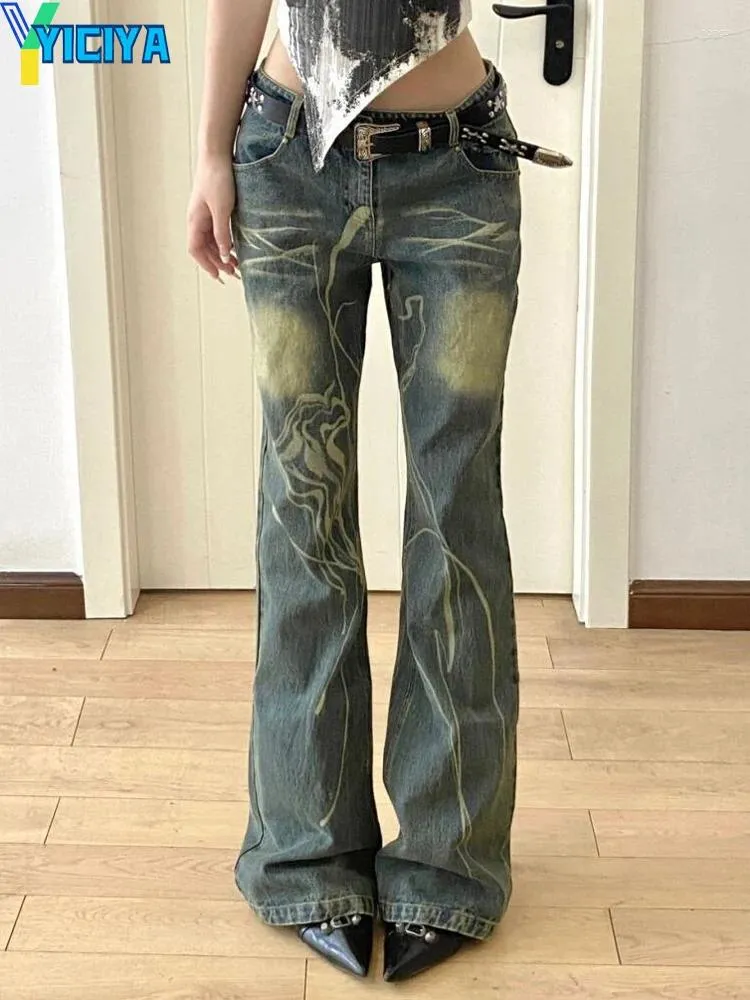 Женские джинсы yiciya y2k в стиле женская уличная одежда