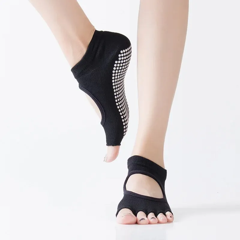 Nieuwe 2024 Yoga Toe Garter Grip Pilates Ladies Toevelloze sokken voor Pilates Barre Fitness Non-Slip Socks zeker, hier zijn de relevante lange tail