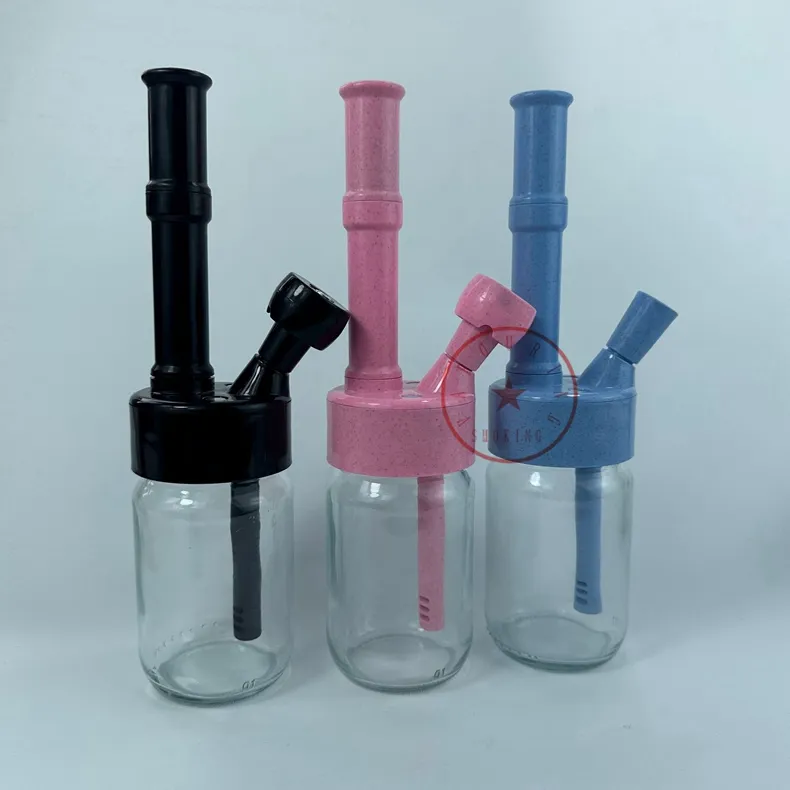Coloré en plastique dégradable en verre épais Bong narguilé shisha thèmes fumeurs tuyaux de tuyau