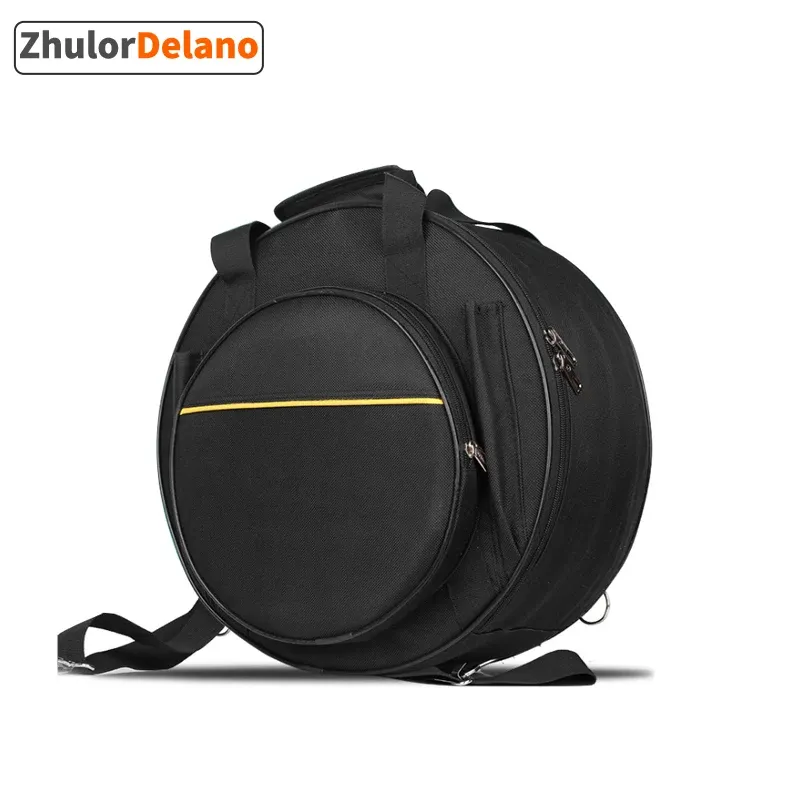 Bags Black Snare Drum BagPortable Oxford Cloth Snare Drum Backpack Waterproof Case with Outside Pockets Detachable Shoulder Straps