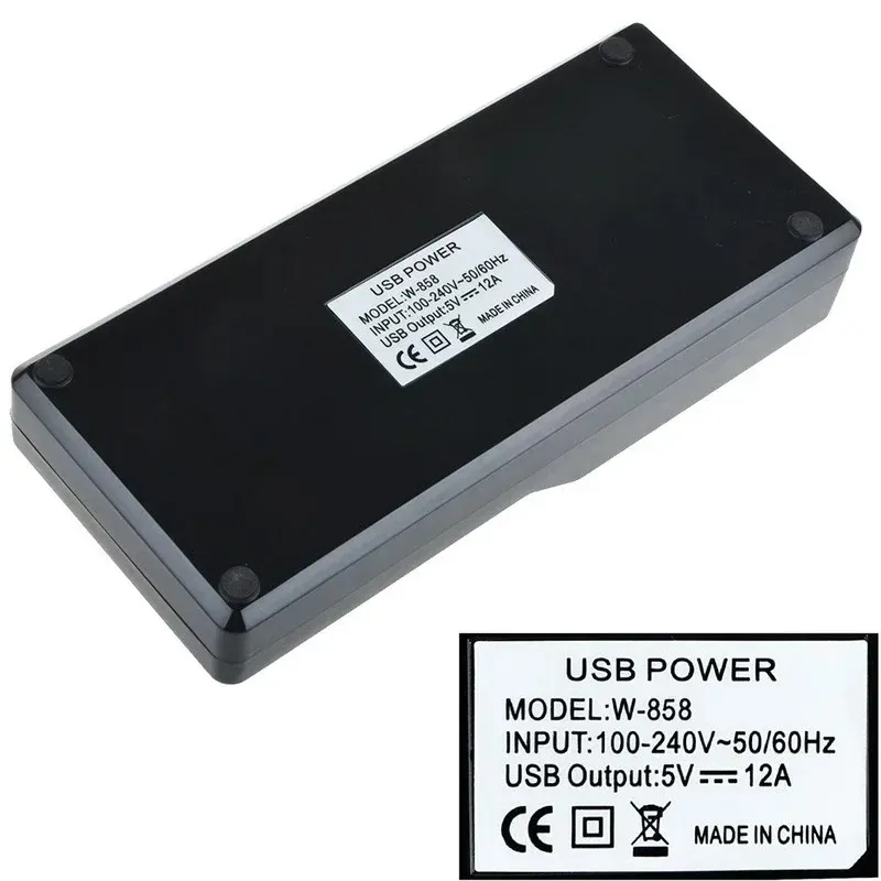 2024 USB Charger Mobiltelefonladdare 60W 10-portar USB-laddningsstation för flera enheter Smarttelefon surfplatta 1. För USB-laddningsstation