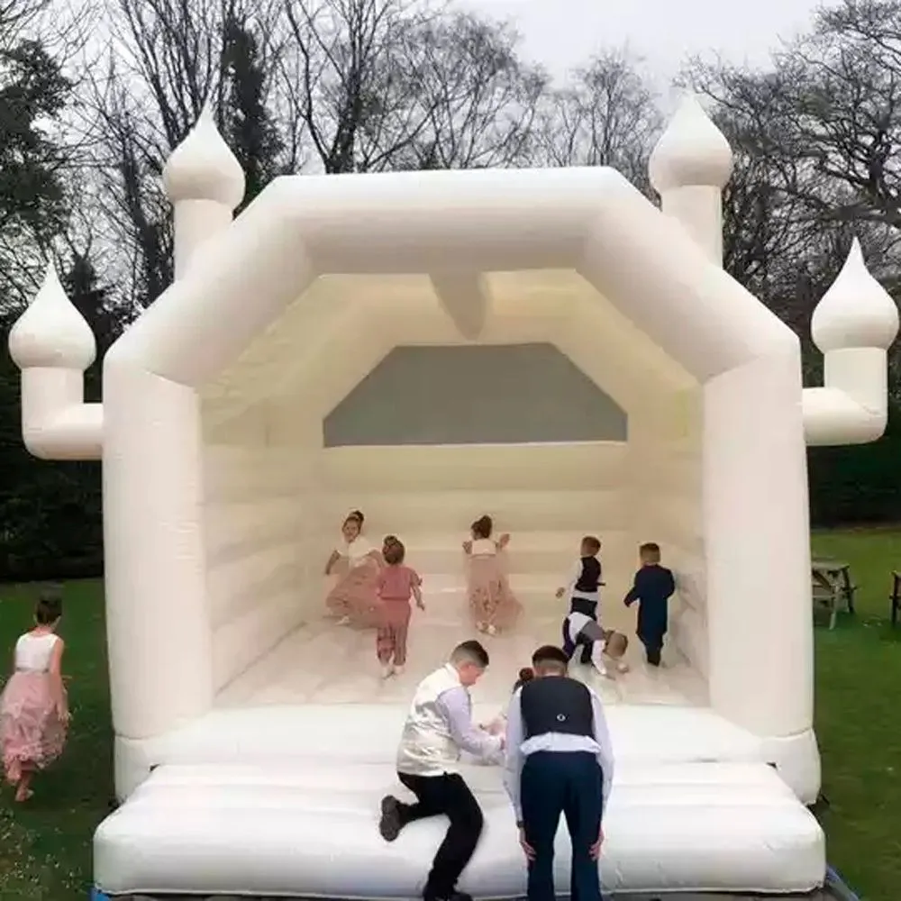 PVC all'ingrosso PVC Pink Principessa gonfiabile Castle Bouncy Moonwalks che salta un bouncer Wedding White Bounce House for Kids Play