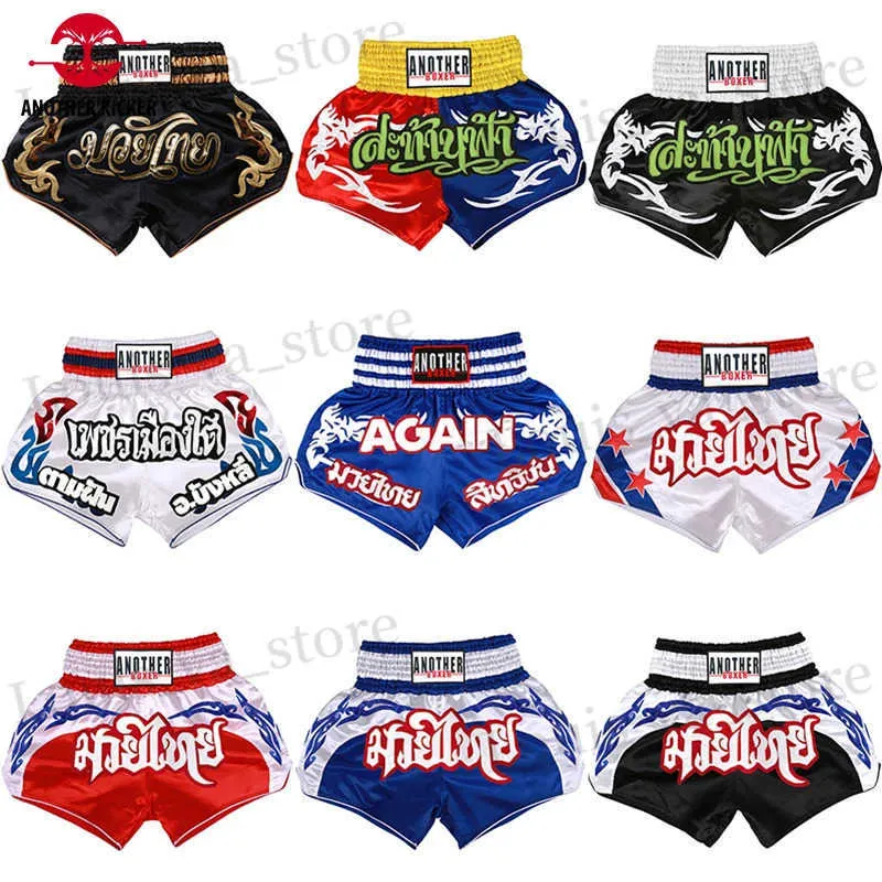 Men's Shorts Muay Thai Shorts Professional Training Competition MMA Shorts Kids Adult Embroidery Womens Mens Fight Kickboxing Boxing Pants T240419