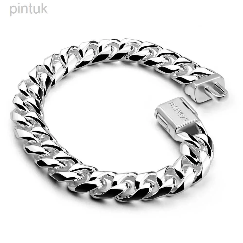 Chain Armband Silver 925 Men Classic Extravagance Respektbarhet Homme Handkedja för manliga smycken Bröllopsfestgåvor Stämplade D240419