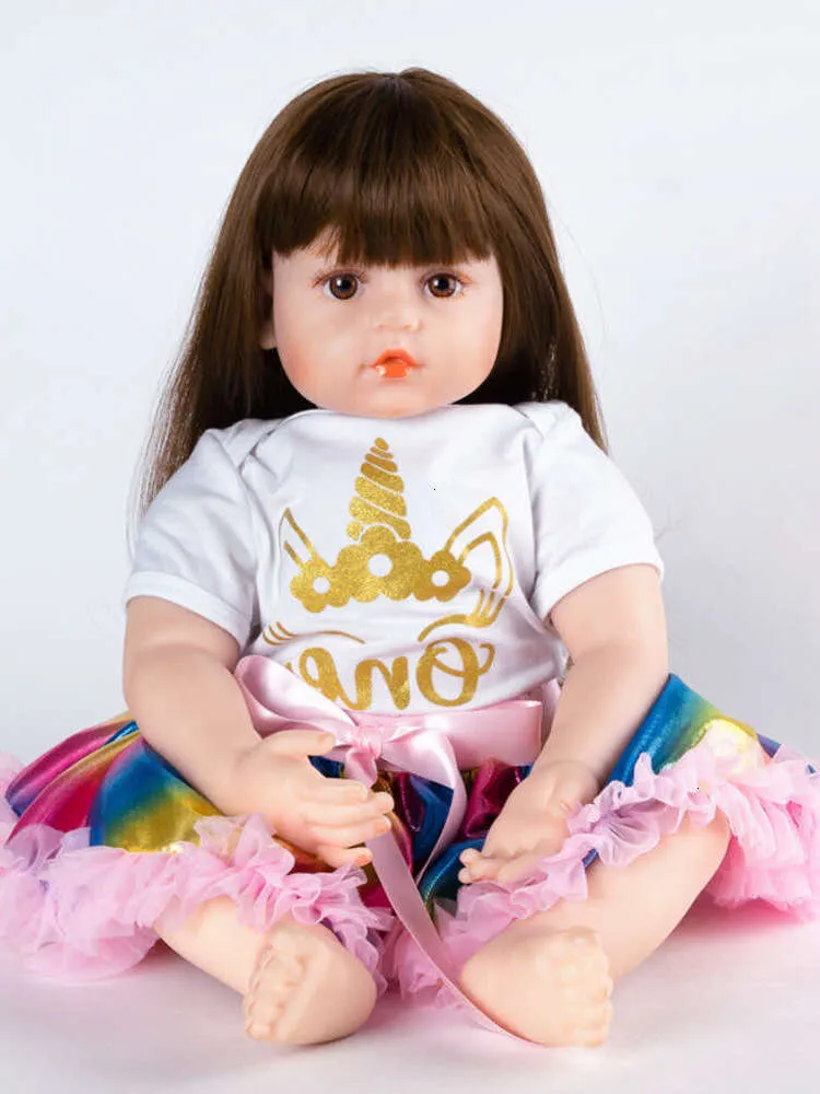 Baby nya kläder ett år Harper Bow fashionabla regnbågen fluffig kjol för barn