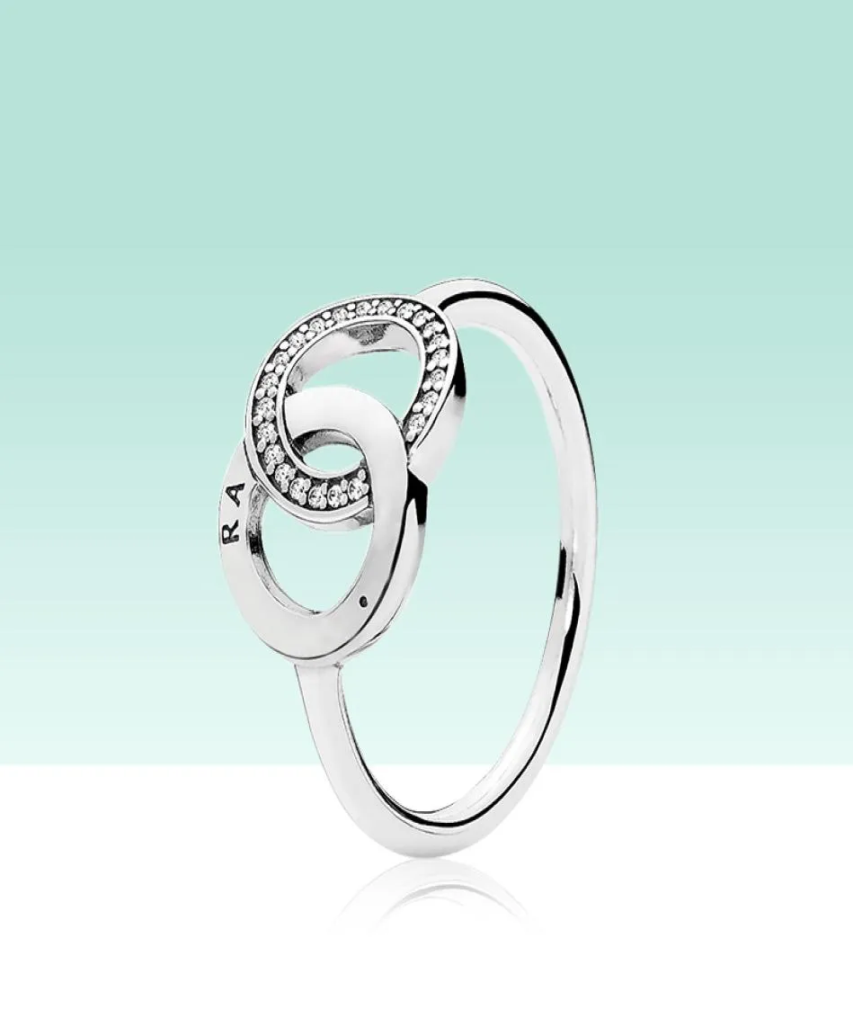 925 Sterling Silver Circle Ringe mit Original Logo Box Fit Women Hochzeit Engagement Schmuck Ring Set4122814