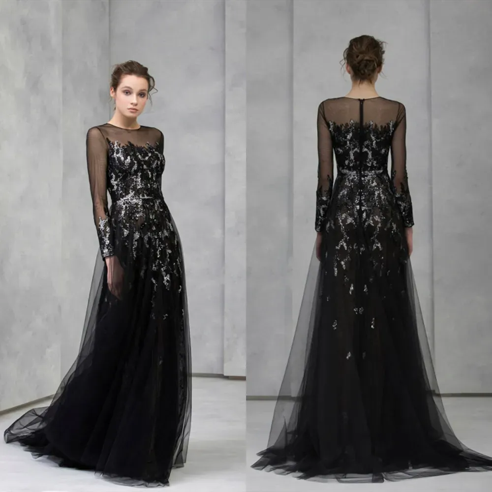 Tony Ward 2024 Evening Dresses Jewel Long Sleeves Lace Appliques Beads Prom Gowns Custom Made Sweep Train Special Occasion Dress