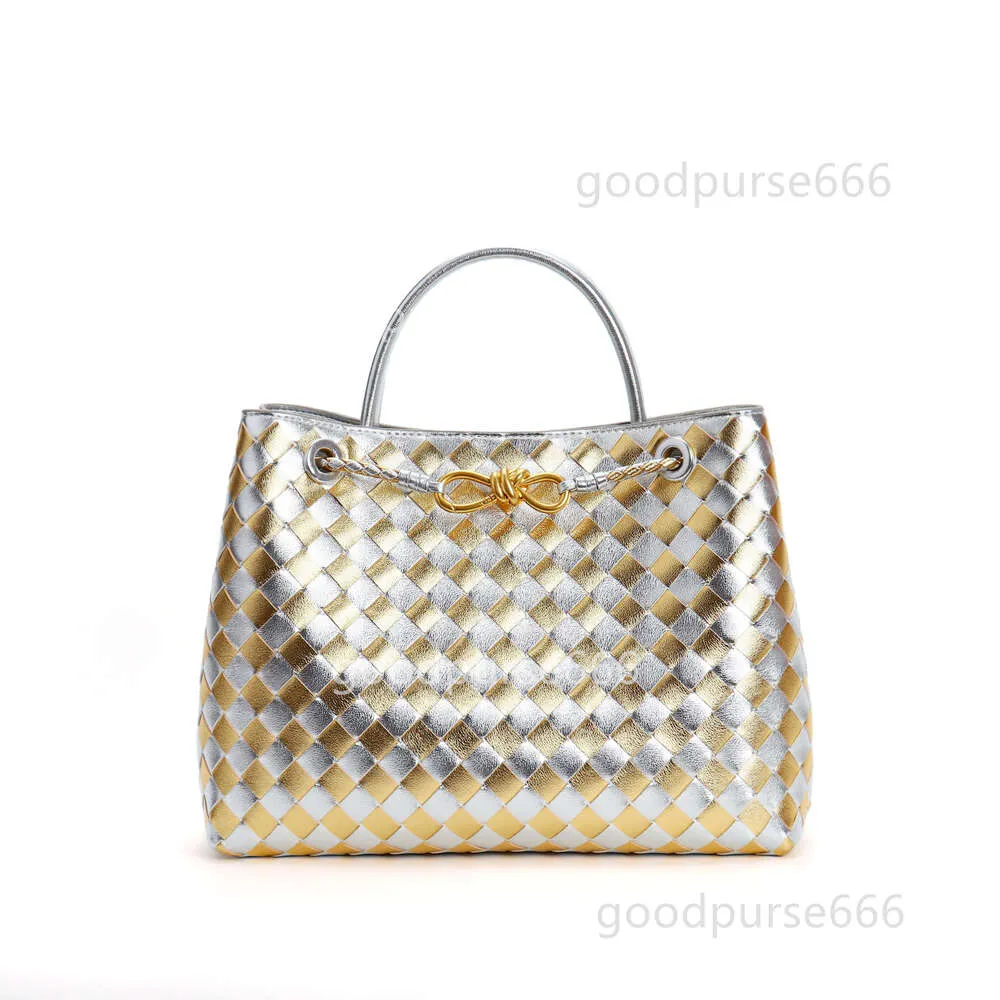 Handbag Venetas Designer Bag 2024 Botteag Andiamo Totes Bags New Plaid ...