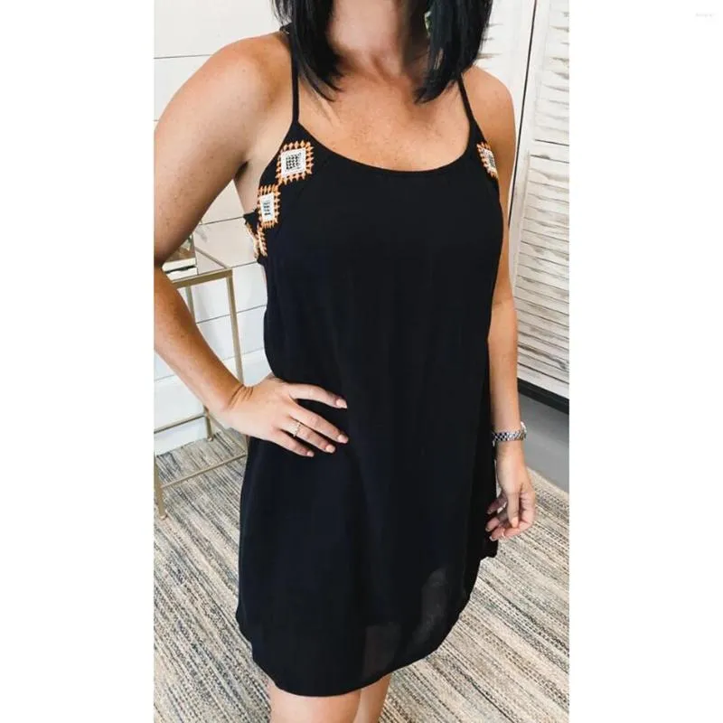 Lässige Kleider sexy Neckholder Kleid Lady Lose home runden Hals gedruckt für Frauen Frauen Kleidung