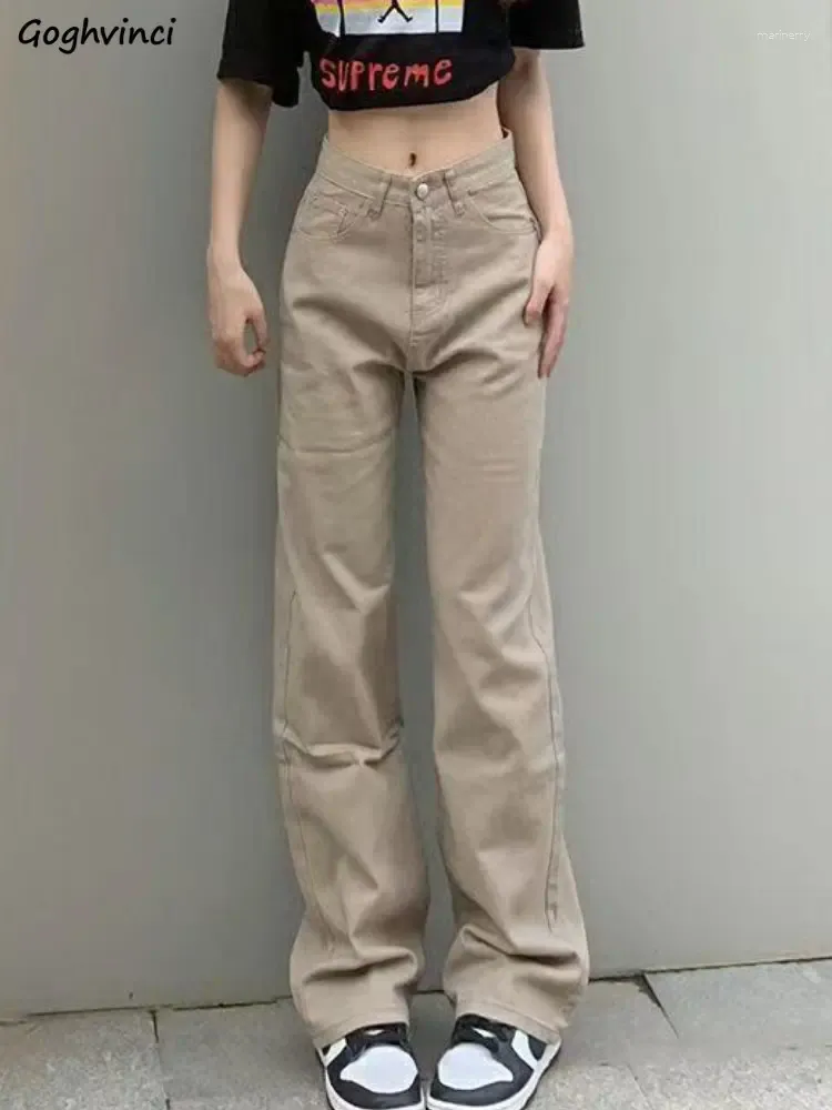 Kvinnors jeans last kvinnor solid baggy casual vintage streetwear chic roupas femininas låg midja mode höst denim full längd enkel