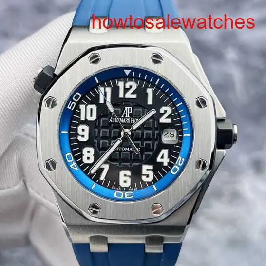 Womens AP Wrist Watch Royal Oak Offshore Series 15701st Blue and Black Precision Steel Mens Watch Máquinas automáticas 44mm