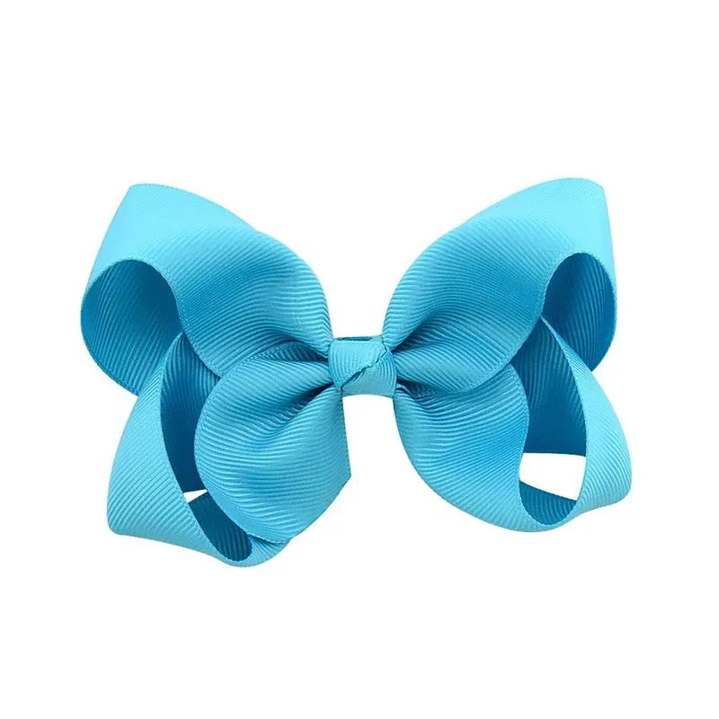4 inch Solid Grosgrain Ribbon Hair Clip Handmade Bow Knot Boutique Hair Accessories for Girls Fashion Headwear