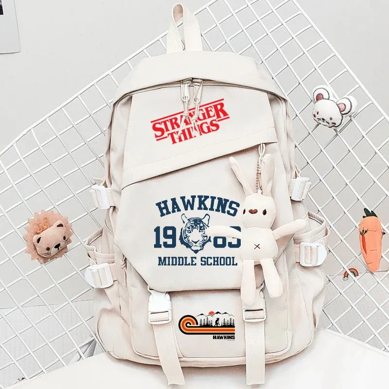 Bags New Hawkins Middle School Stranger Things Unisex Student Casual Backpack Backpack Backpack Laptop Backpack Backpack