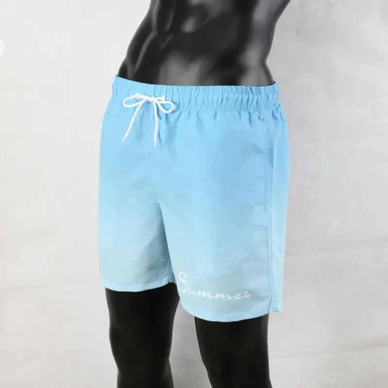 Men's Shorts Lightweight Breathable Summer Men Activewear Stylish Beach With Gradient Contrast Color For Casual