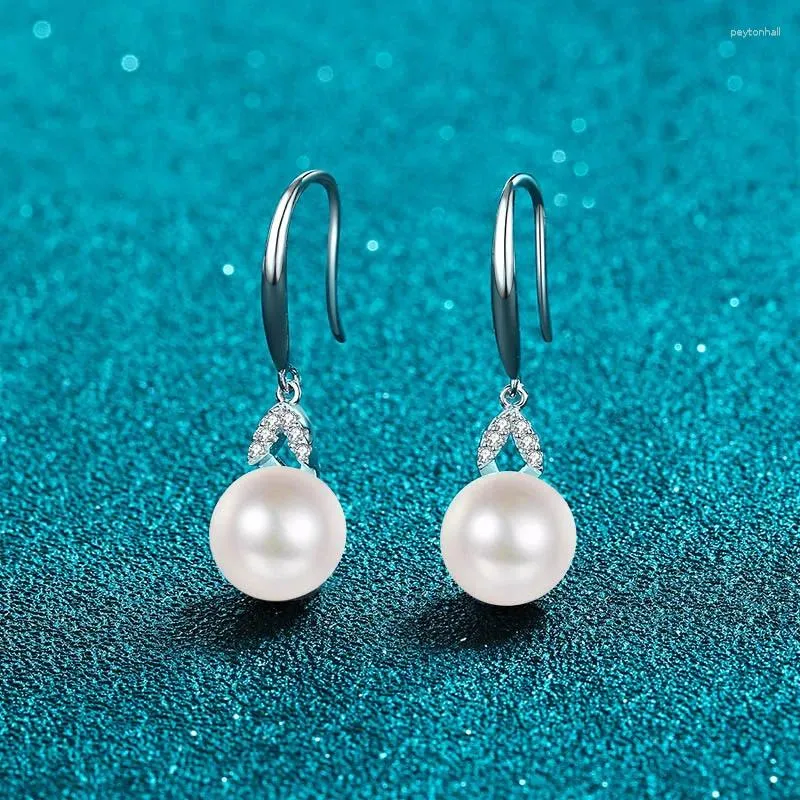 Dingle örhängen Momulberry Pearl 925 Sterling Silver Jewelry Ear Studs Romantic Boutique Lämplig för fest födelsedag v