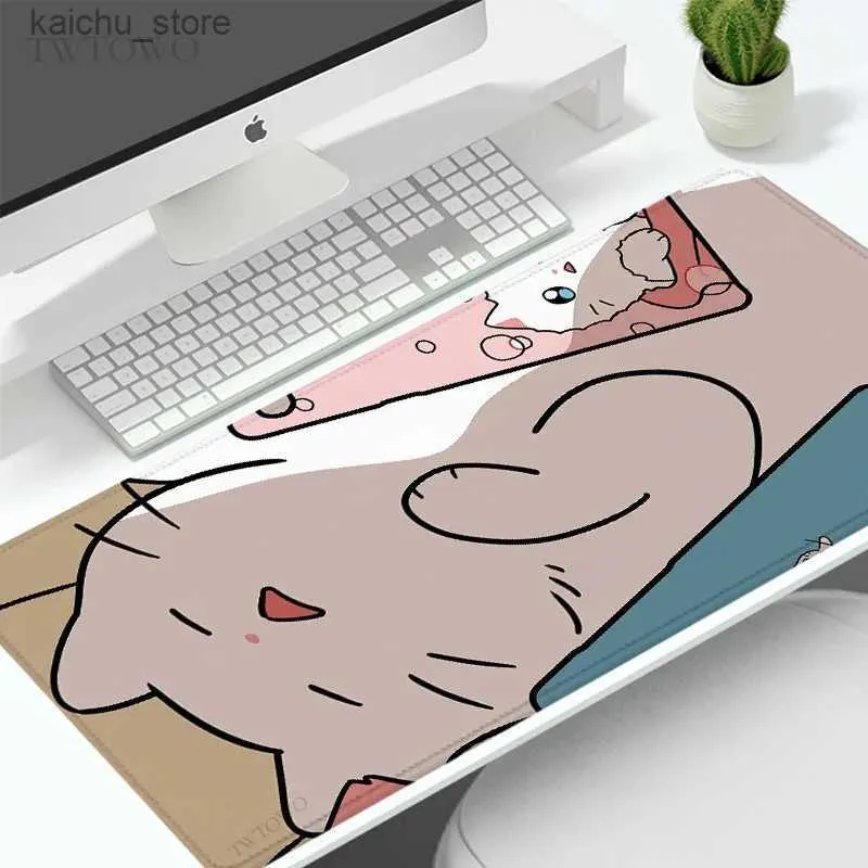 Fare pedleri bilek dinler fare ped oyun sevimli kawaii kedi xl hd büyük yeni mousepad xxl playmat masa paspaslar halı ofis yara pc masa mat fare paspaslar y240419