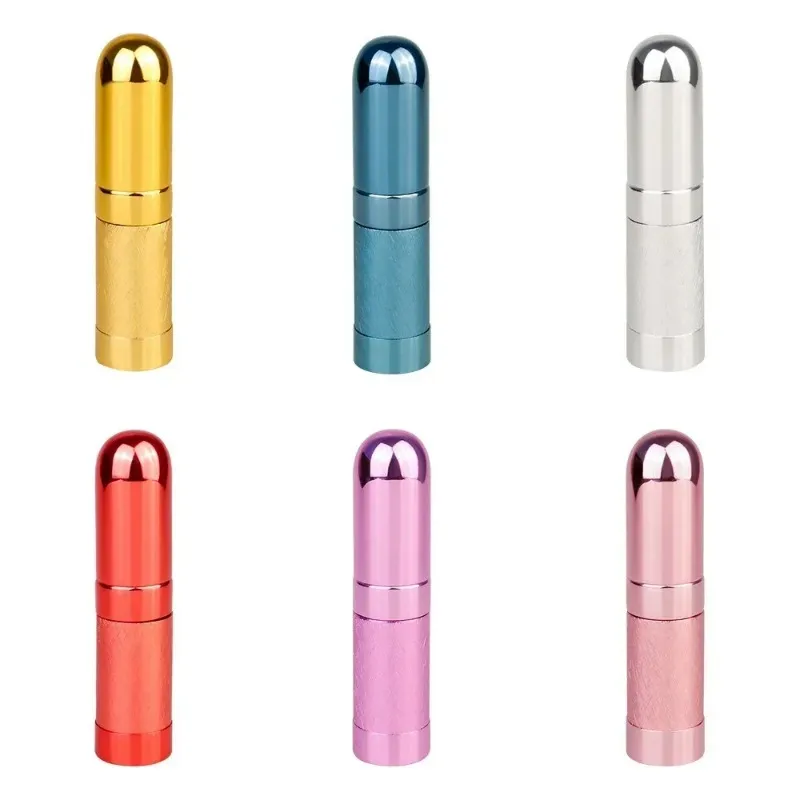 10st 6 ml kula bulk parfym flask spray aluminium rör tom flaska kosmetisk bärbar liten flaskglasfoder