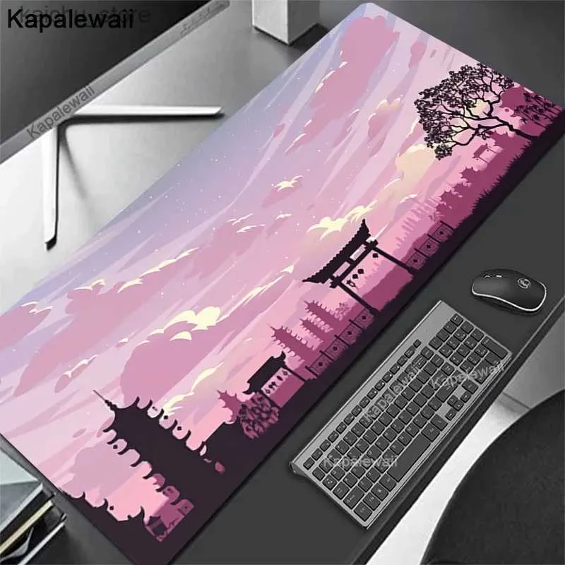 Pousque de souris poignet repose Inari Torii Mouse Pad Gamer Gamer Mousepads Gaming Mousepad xxl Mouse Mat grand clavier Mat de clavier Rose Forest Desk Pad pour ordinateur portable Y240419