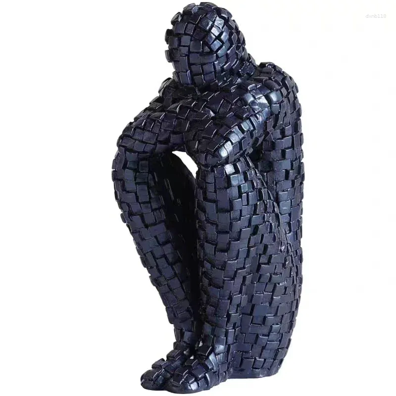 Figurines décoratives européens simples de mosaïque Sculpture Sculpture Résine Fashion Créativité Mannequin Home Living Room Decoration