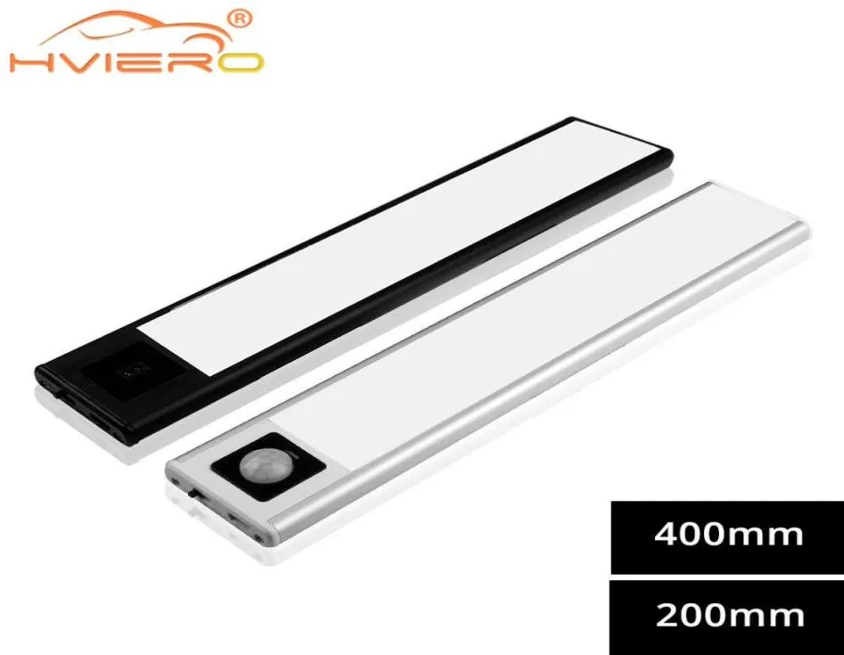 2040cm PIR Motion Sensor LED under skåp Ljus USB -uppladdningsbar garderobsskåp Installera Ultrathin Lamp5147736